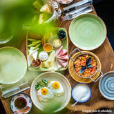 Bonna China Natura 12.75" x 12" x h:0.75" Square Green Porcelain Platter